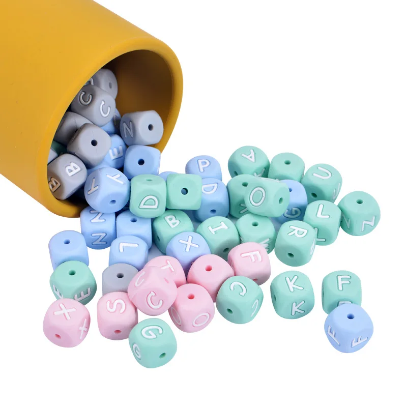 26 Letters colorful Silicone Baby Teether Baby Teething Beads Alphabet Letter Bead Teething Teether
