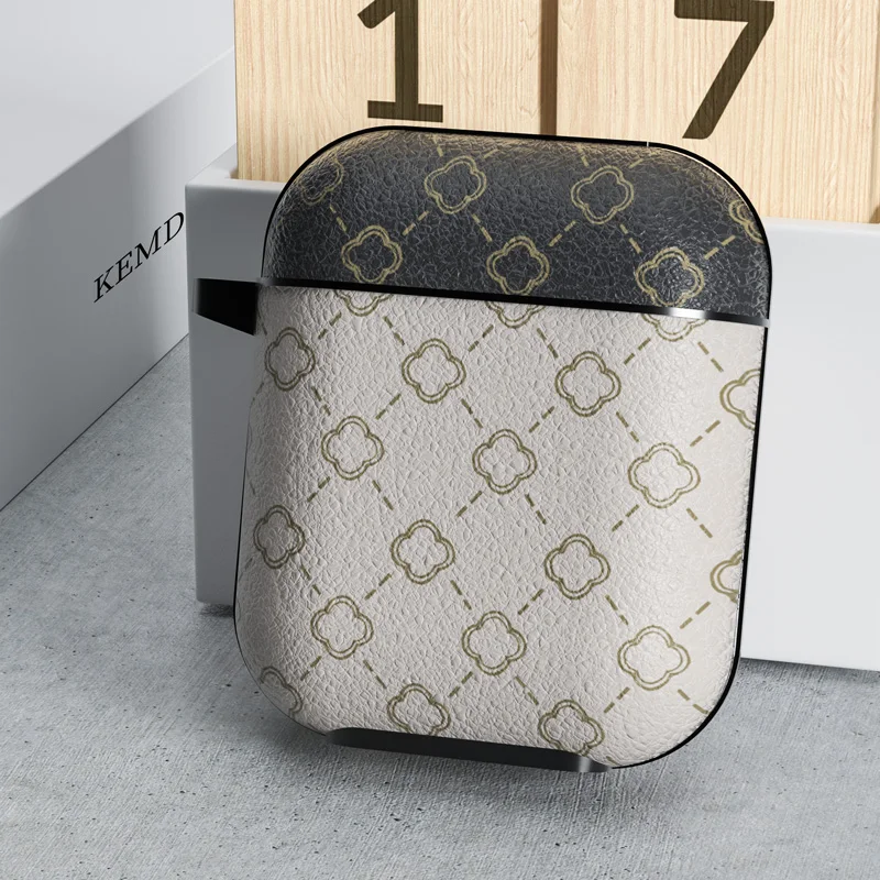 
2021 hottest Airpods Case Luxury Airpads Case for Airpods pro Grid Leather Case 