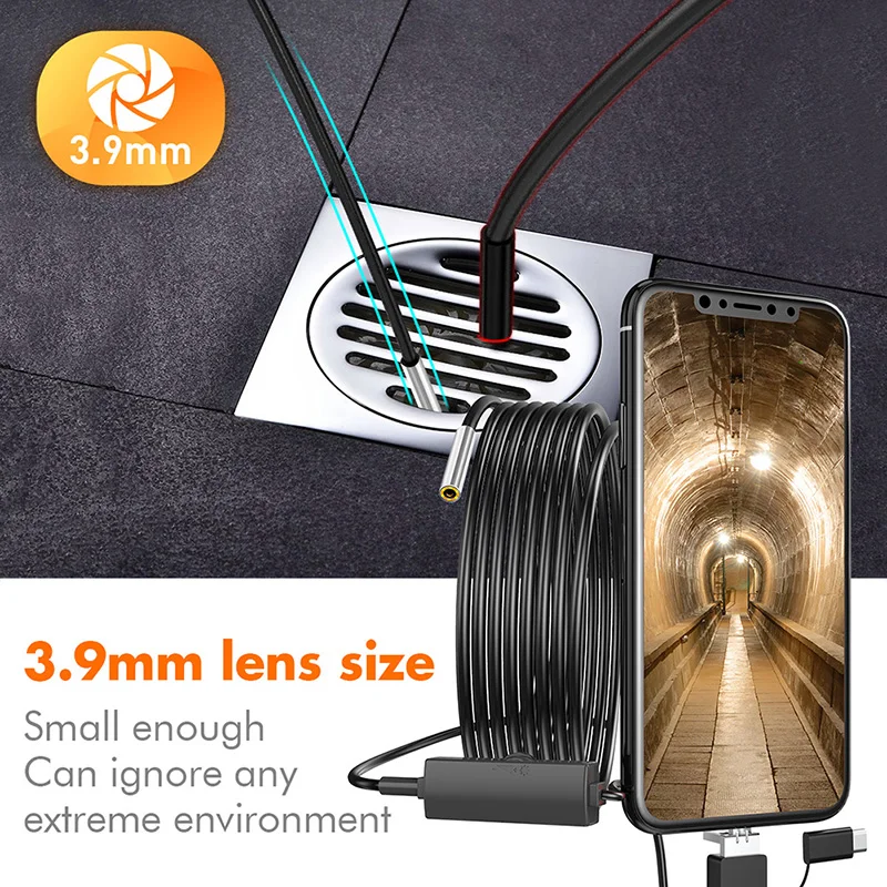  Новейшая модель; 2.0MP 3 в 1 взаимный обмен данными между компьютером и периферийными устройствами эндоскоп один набор фильтров для объектива камеры IP67 Водонепроницаемая камера канализации 6LED Android MacBook ПК с ОС Windows