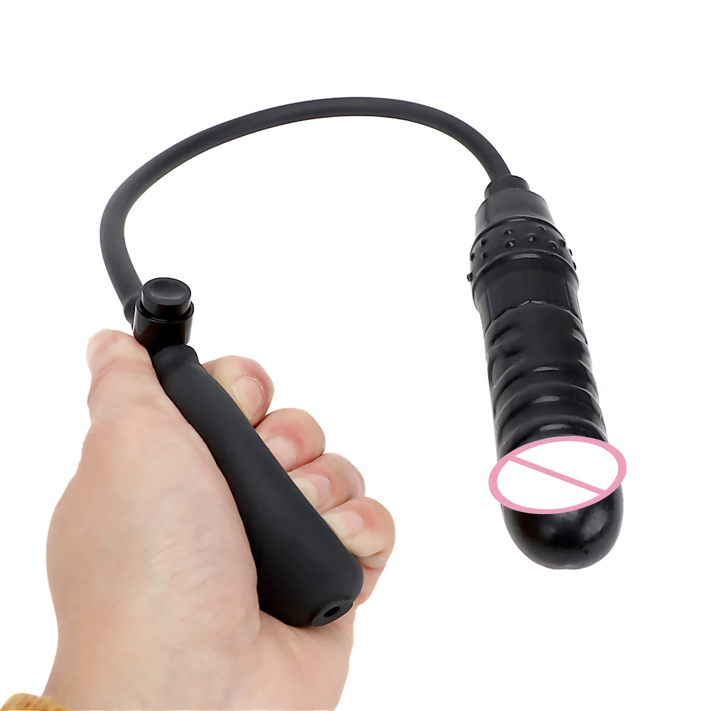Inflatable Dildo Black Butt Plug Anal Plug Huge Dildo with Pump Female Masturbation Penis Sex Toys for Women