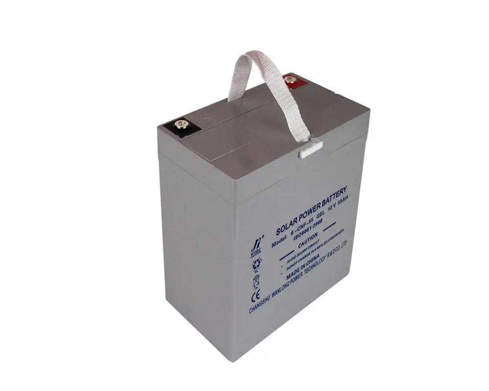 the solar battery for 12v55ah gel UPS long life deep cycle batter