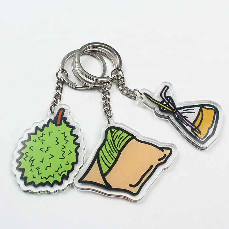 High Quality Printing Custom Clear Logo Laser Cut Keychains With Acrylic