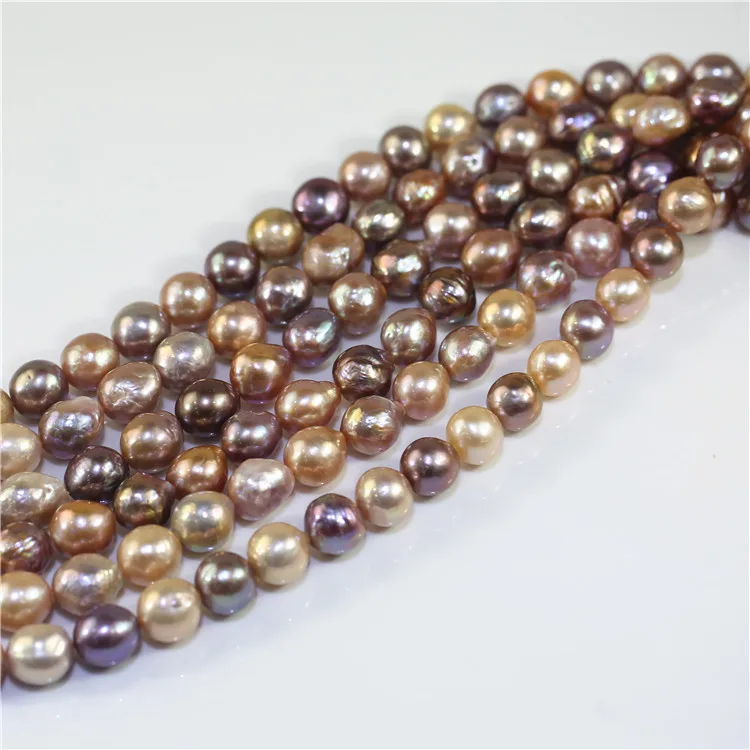 10-11mm grade AA nuclear nucleated natural color edison irregular baroque loose pearl wholesale strand beads