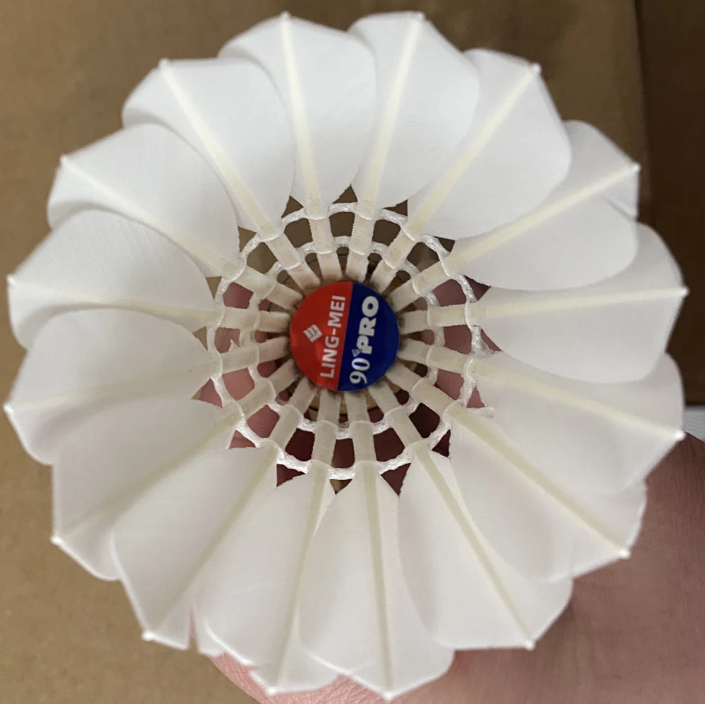 Воланты для бадминтона lingmei 90 Pro из натуральной пробки класса А гусиное перо для международного турнира