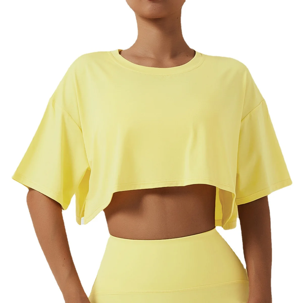 Environmental protection fabric outdoor sports short sleeve smock yoga clothes women everything loose fitness top T-shirt women