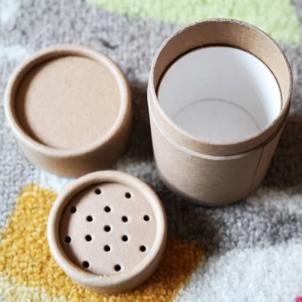 Custom logo cardboard tube shaker push to open for spice packing