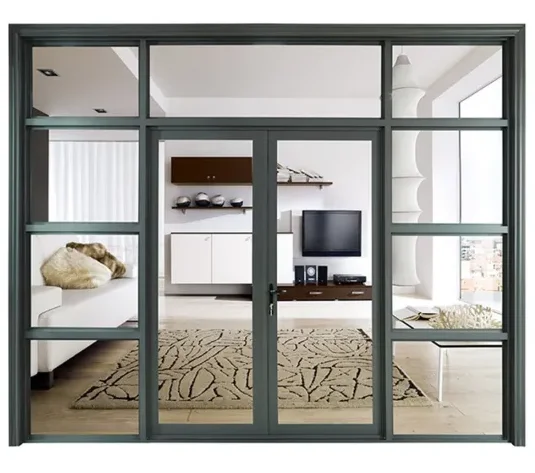Factory wholesale anti-mosquito aluminium alloy energy efficient Low price frosted glass exterior doors front entry doors