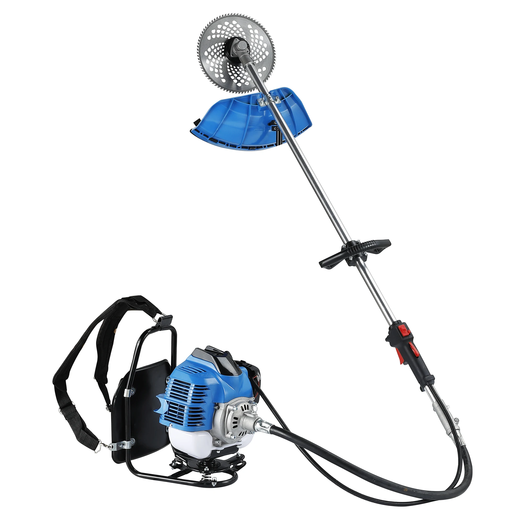 Blue Color good quality backpack 2 stroke 1E44F engine gasoline 52cc brush cutter