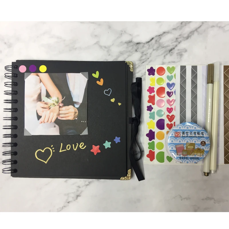 diy kraft paper 8*8  10*10 12*12 inch wedding scrapbook photo album scrap book