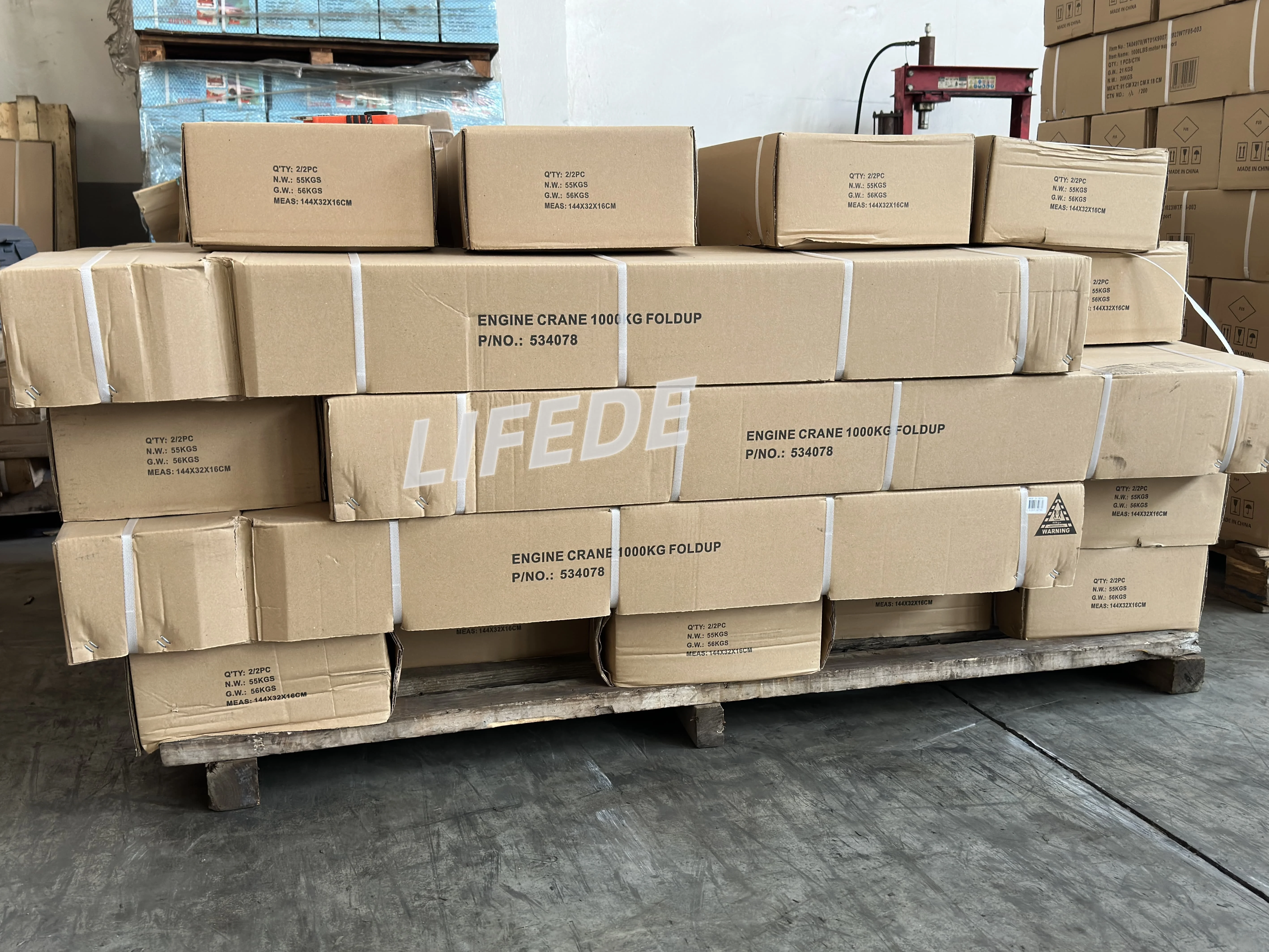 2 Ton Engine Motor Hoist Folding Shop Crane Hydraulic Car Engine Crane Lifting Picker Crane