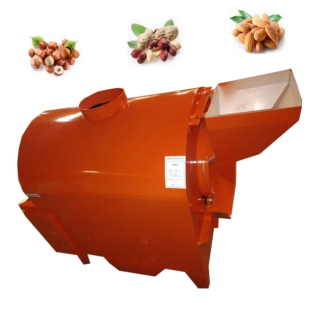 Gas charcoal Heating Rotatory Drum Grain Soybean Almond Chestnut Peanut Roaster HJ-29 nuts Roasting Machine
