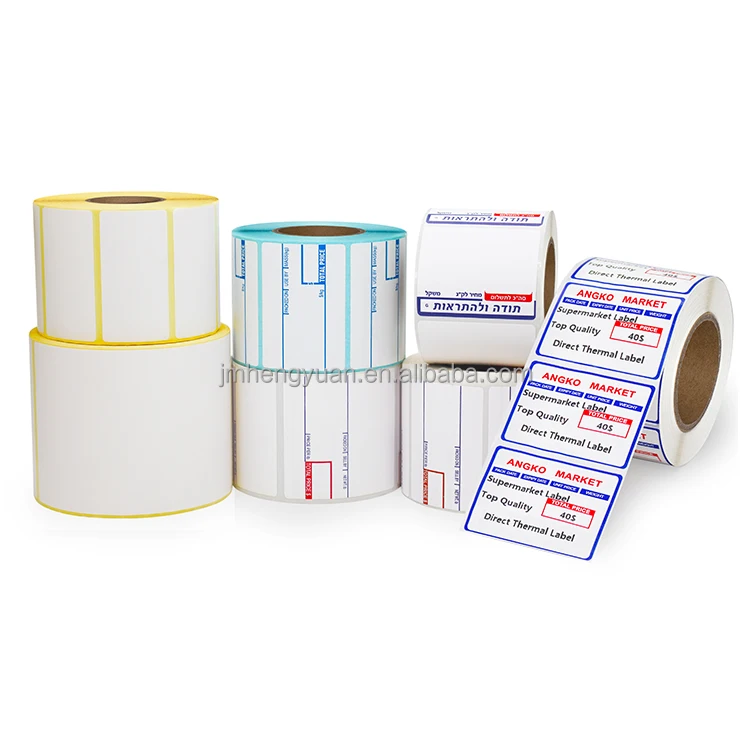 CAS 58x40mm Printed UPC Scale Label Barcode Adhesive Label Printing Direct Thermal Sticker Barcode Label Roll