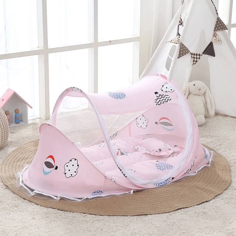 2020 New Design Cute Fold Portable Home Bedding Travel Baby Carriage Crib Baby Mosquito Net