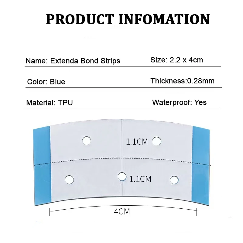 Extenda-Bond Strips Hair System Tape Toupee Hairpiece Double Sided Contour C Adhesive Glue 36 Pieces Per Bag Wig Extension Tools
