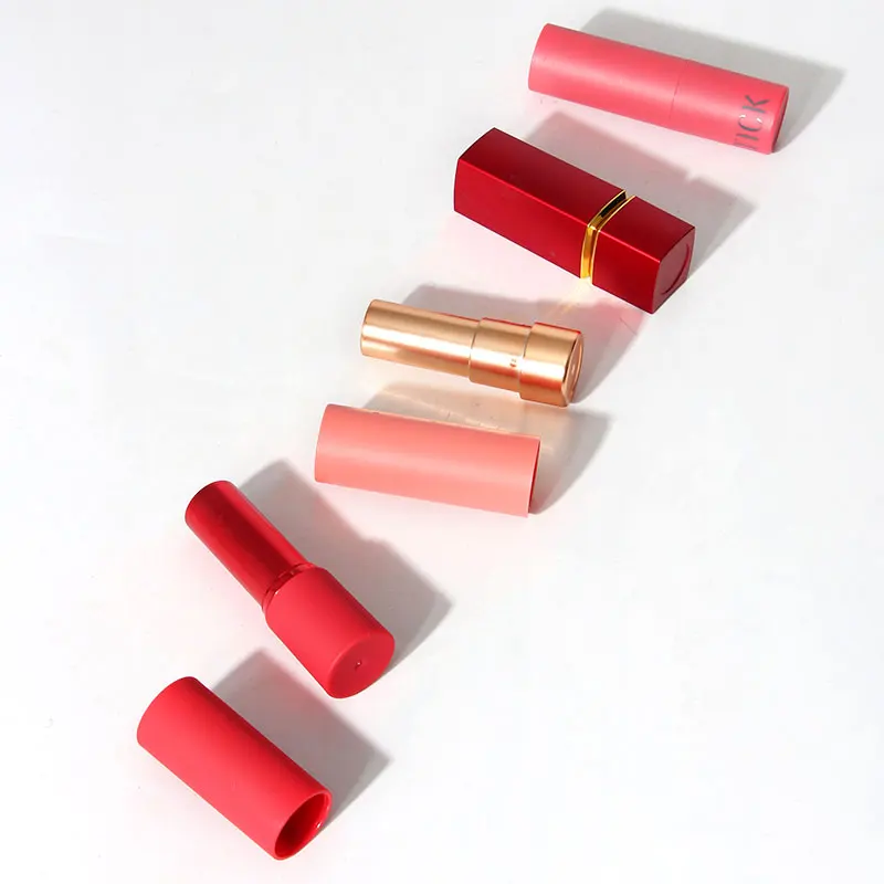 2022 New Luxury Aluminum Magnetic Empty Lipstick Container Custom Volume Gold Square Metal Magnetic Lip Balm