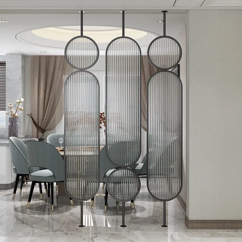 Modern Stainless Steel Partition Interior Divider Screen For Salon Hotel Living Room