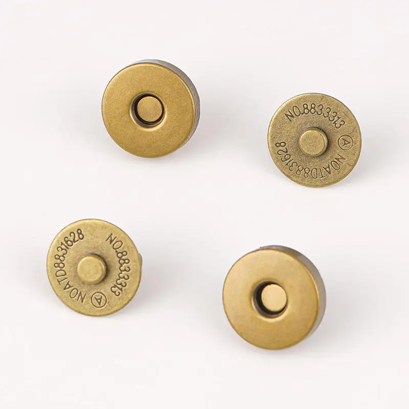 Custom Wholesale Custom Bag Magnet Button Snap 14mm Snap Buttons Bronze Button for Leather Bags