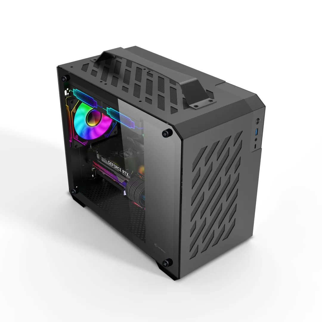 Custom New Style Mid Tower M-ATX Mini ITX Computer Cases & Towers Portable Desktop Office PC Cabinet Computer Case