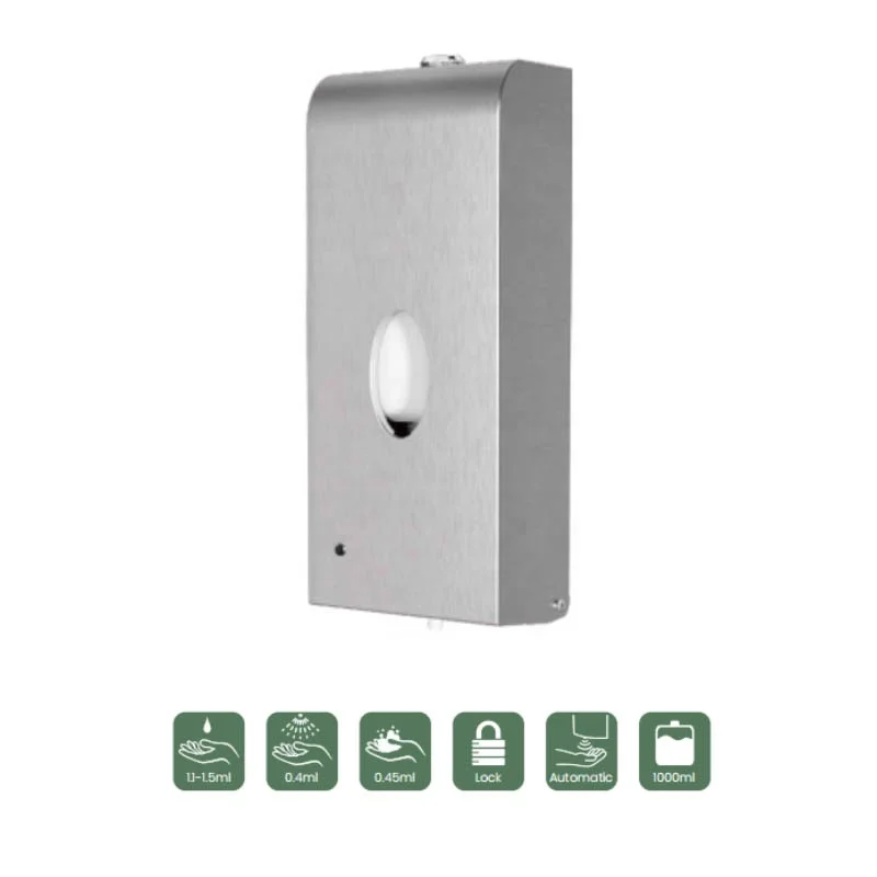 Hotel bathroom smart stainless steel wall mounted automatic liquid hand soap dispenser touchless