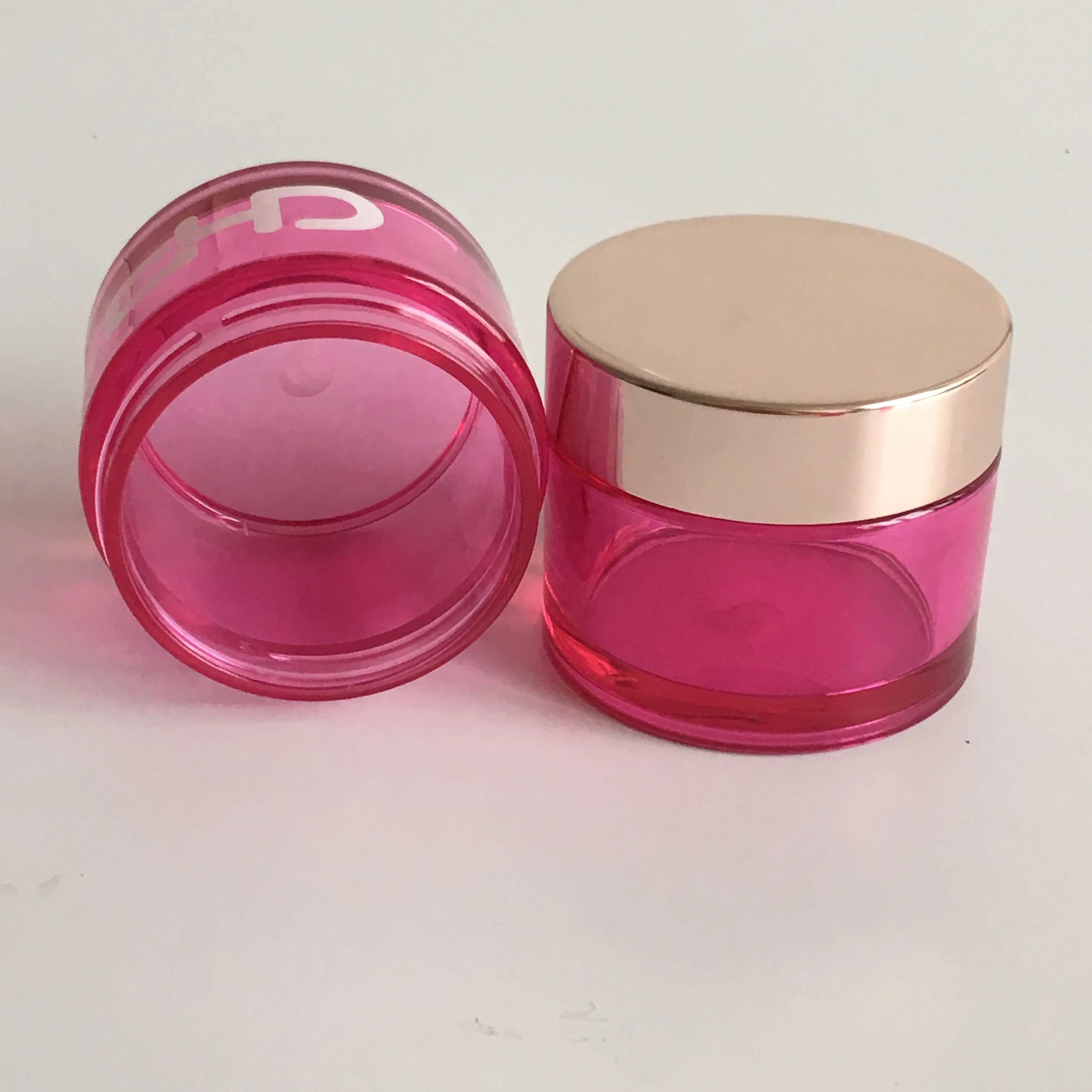 Custom Cosmetics Packaging Container PETG Plastic Clear Jar With Purple lids For Sugar scrub Lip balm acrylic powder container