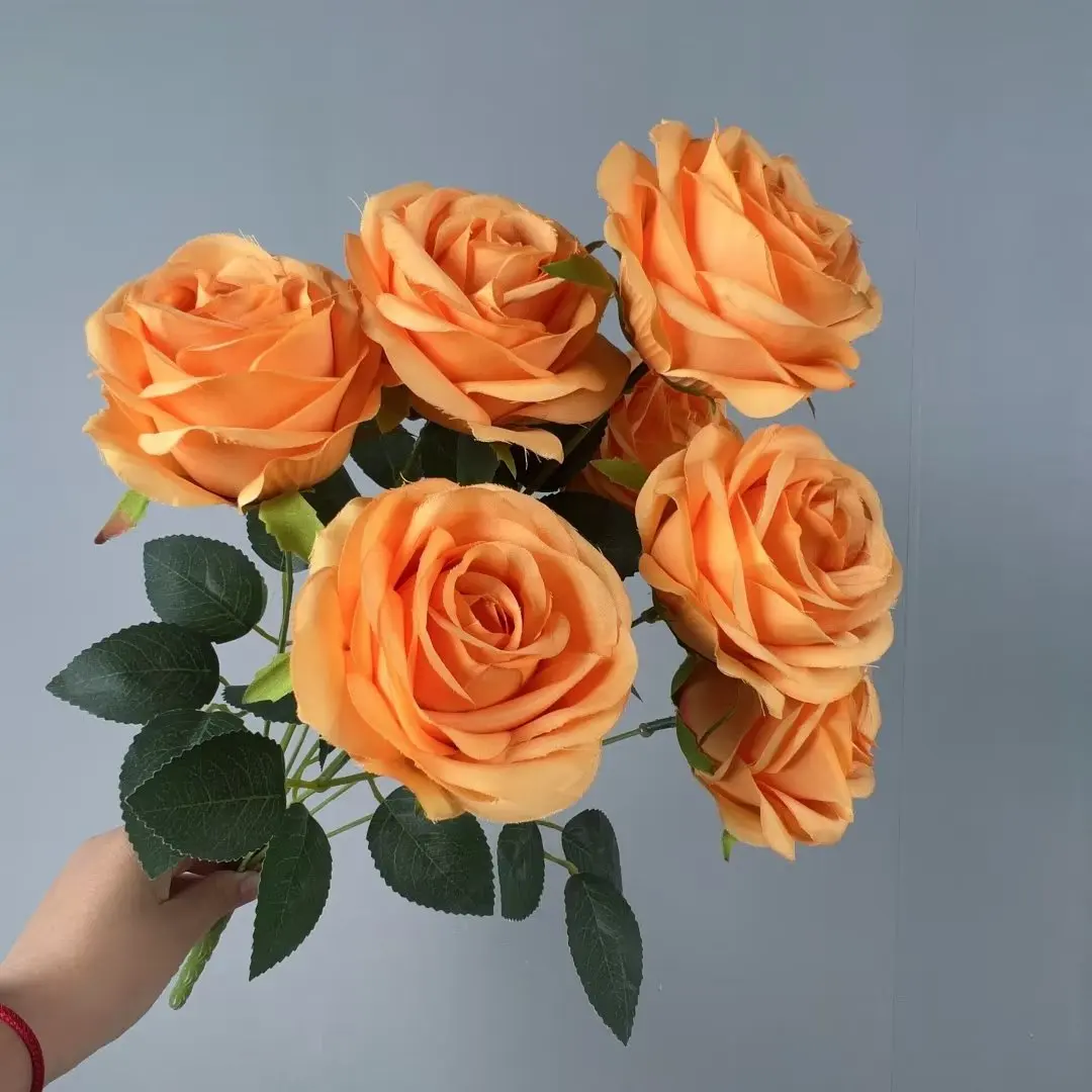 DKB Decorative Flowers Wedding Artificial Flower Rose Bouquet Wedding Supplies 5 Head Hydrangea Artificial Flowers