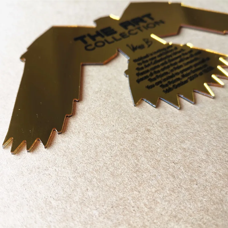 Factory Outlet Gold or Silver Mirror Acrylic Eagle Animals Ornaments