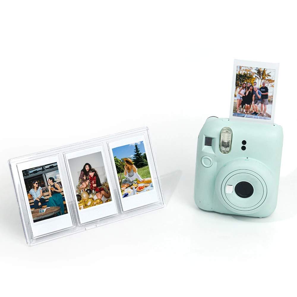 3 Inch Photo Frame For Fujifilm Instax Mini 12 11 9 8 Fuji Camera 3 in 1 Acrylic Photo Holder For Instant Film Camera