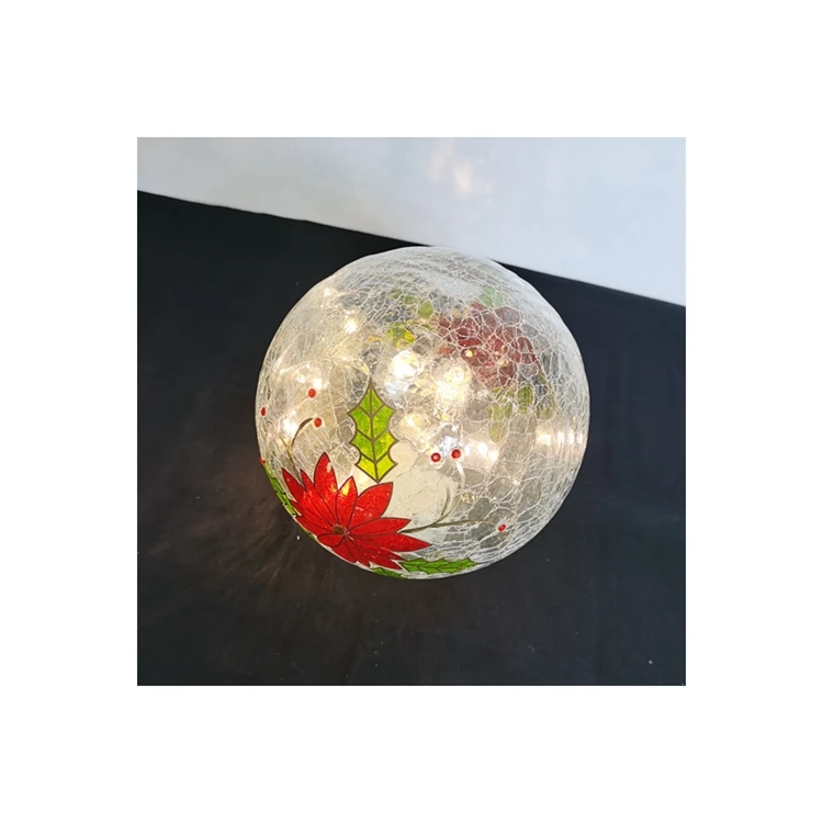 New Design Christmas Decorative Ice Snowball Glass Ball Ornament