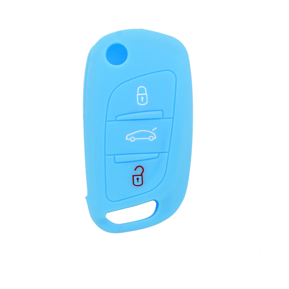High Quality Decorative Anti Drop Soft Silicone Folding 3 Buttons Car Key Cover