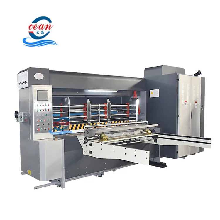 Ocean Automatic 2 Colors Printing Slotting Die Cutting Machine Printer Machine Corrugated Box Making Machine