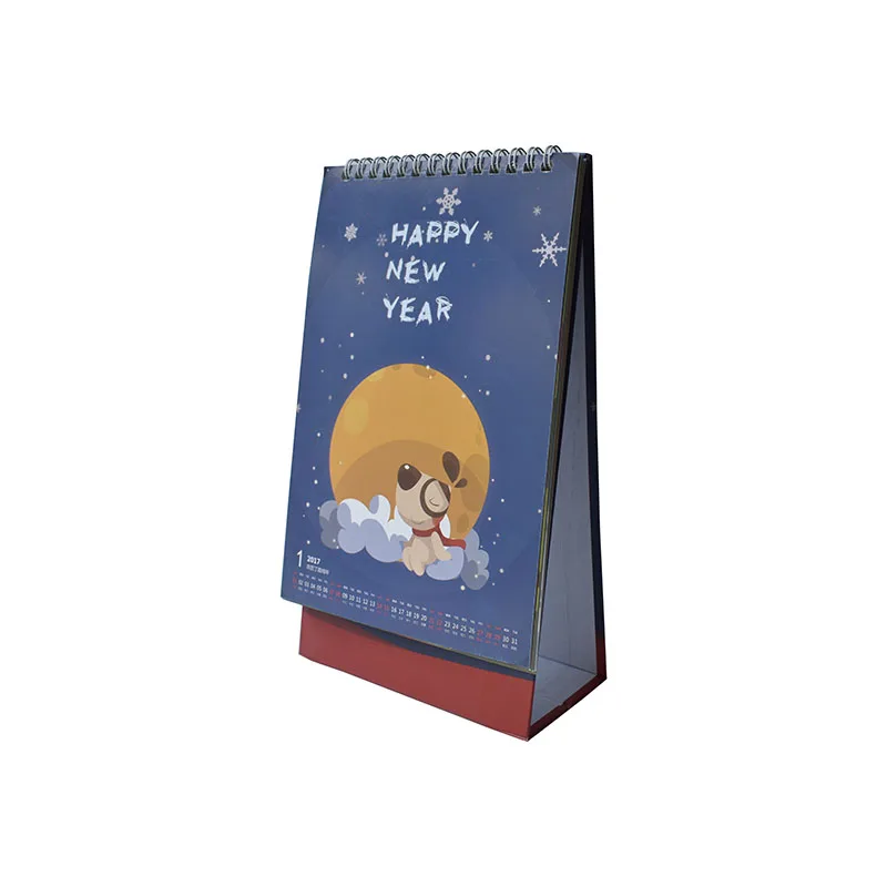 Promotion Custom daily desk calendar printing Monthly weekly Days Wire-O Stand Flip Desk Calendar