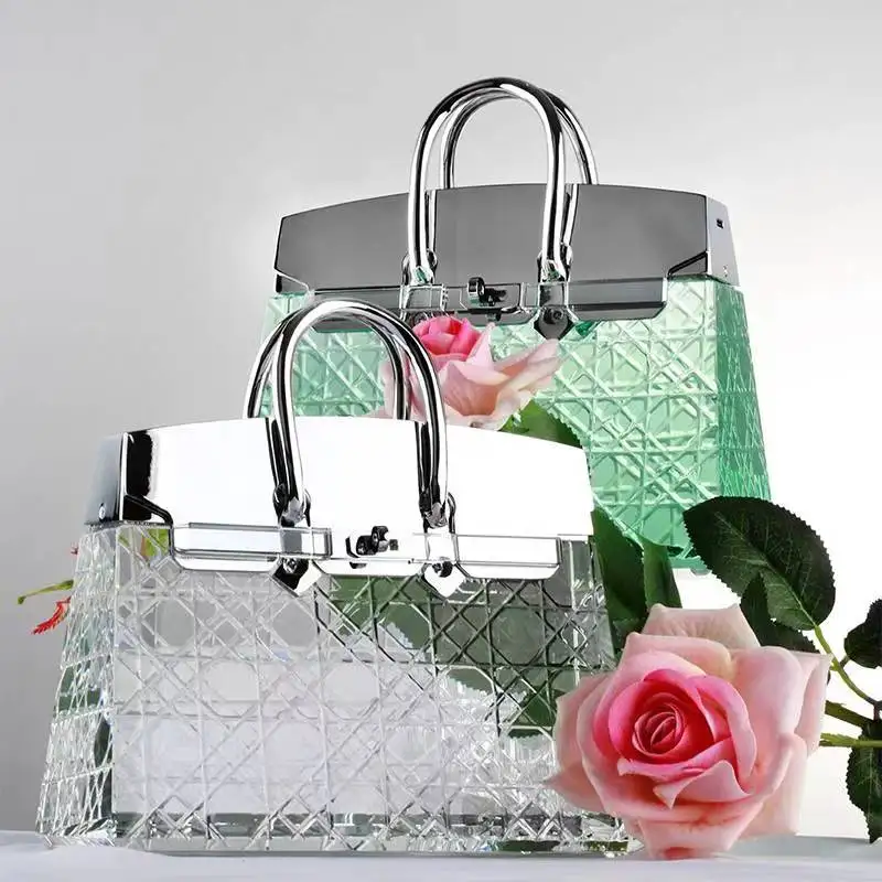 Modern Luxury Bedroom Portable charging mode Crystal  bag Table Lamp  decorative  for home villa hotel ornament