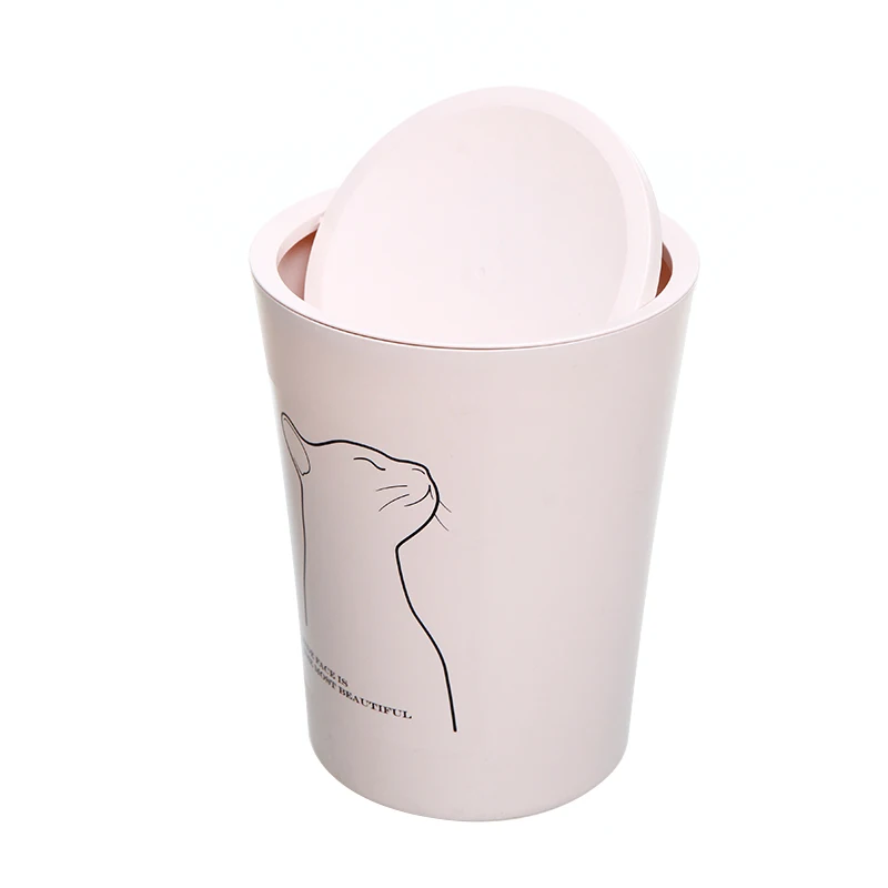 Citylife 8.5 Liter Round Trash Can with Lid Bathroom Garbage Can with Flip Lid for Kitchen Living Room Bedroom Office Waste Bin