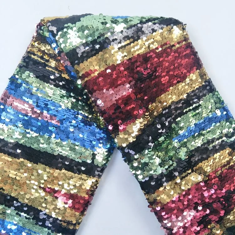 Colorful 3d embroidered fabric sequin rainbow fabric indian fabric for dress
