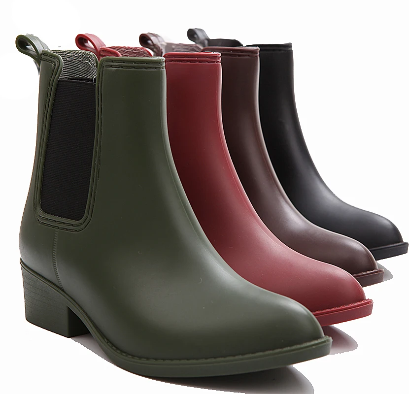 Женские ПВХ зеленый цвет меняется модное mid дачные сапоги на ходьбы женские резиновые сапоги на танкетке, женские туфли; Большие размеры