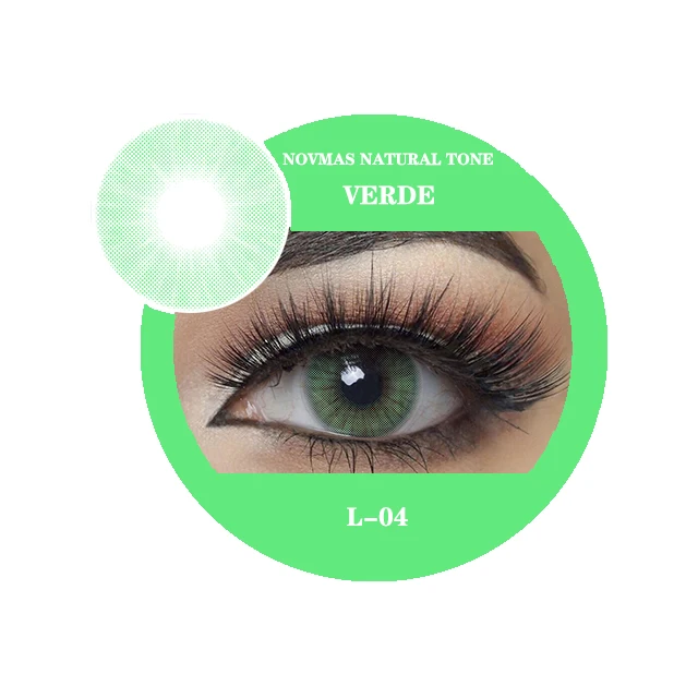 Beautiful color wholesale natural cheap soft 14.2mm cosmetic colored contact lenses green color contact lens