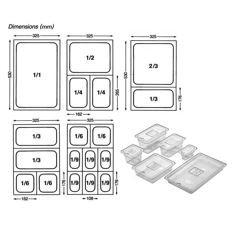 Fast Food Restaurant Pc Gn Pans Commercial Kitchen Gn Pan Food Storage Gn Pan