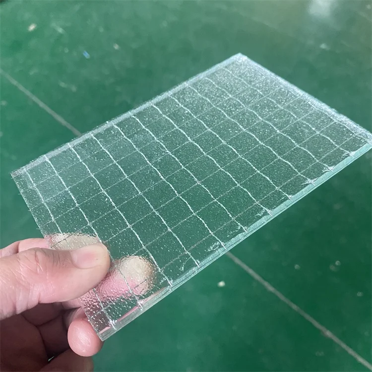 Safety Fireproof 6mm Wired Glass Fire Rated Nashiji Wire Heat Resistant