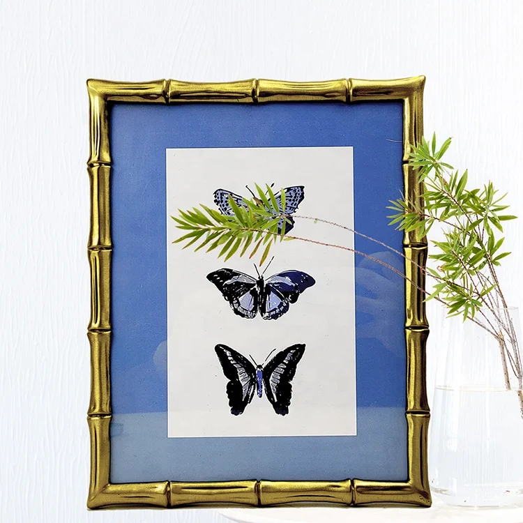 8x10 металлическая бамбуковая настенная рамка для фотографий