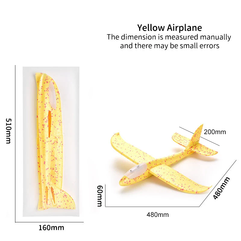 Outdoor Foam Glider Airplane Toys Kids Mini Hand Throwing Glider Plane Flying Sports Games Foam Airplane Toys With Led Light