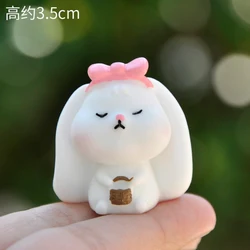 Cute Rabbit Lovely Simulation Animal Resin Model Action Figure DIY Decoration Miniature Action Figures Toy For Kids Gift