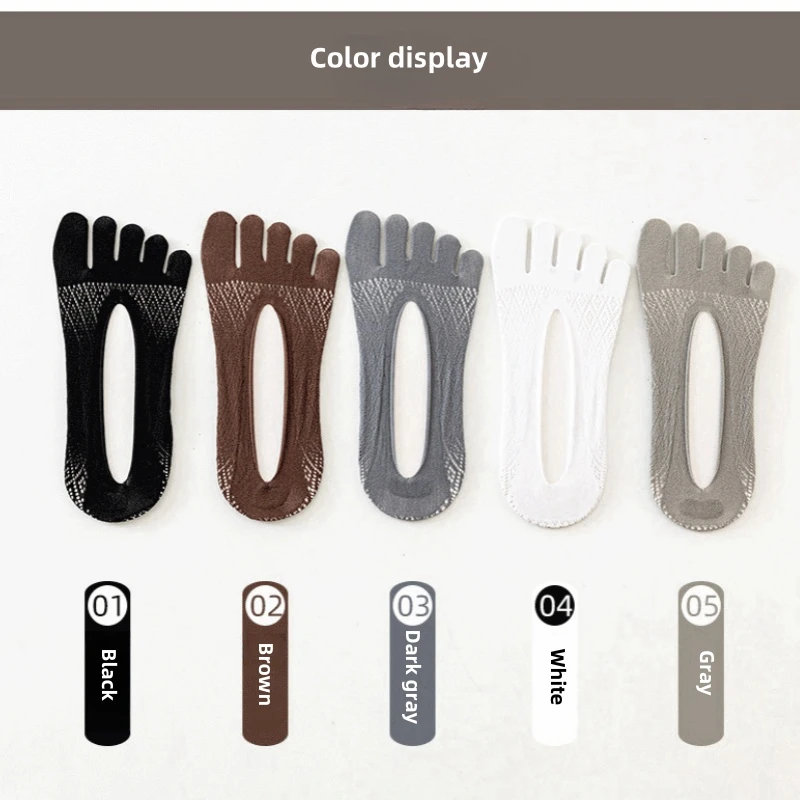 Toe Sock Thin Toe Split Finger Velvet Five toed Socks Anti-Bacterial Invisible Shallow Mouth Invisible Boat Socks