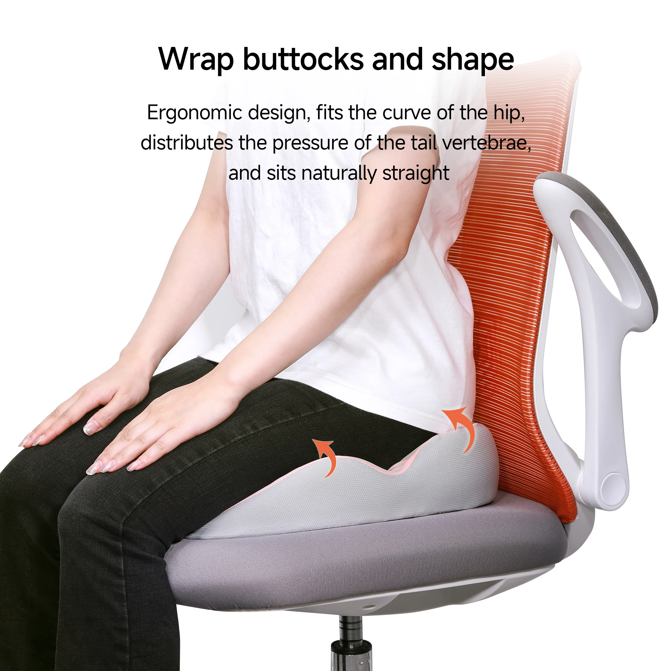 Custom logo, packaging office chair car seat cushion tailbone pain seat cushion orthopedic memory sponge chair cushion