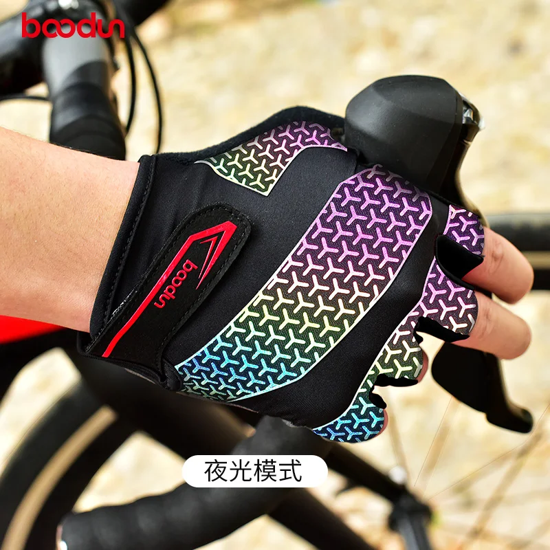 Boodun racing gloves half finger winter riding Wearable Palm guard Sport fitness Unisex  Fashion Cycle mtb bicycle  Gloves