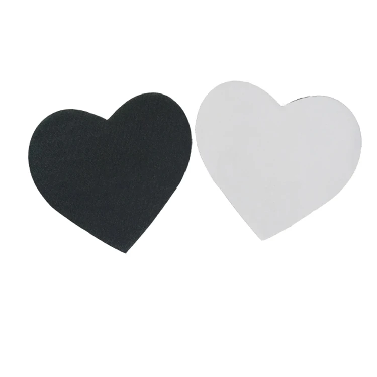 Heart Shape Adhesive Black Color Satin Fabric  Disposable Nipple Cover Pasties for Women