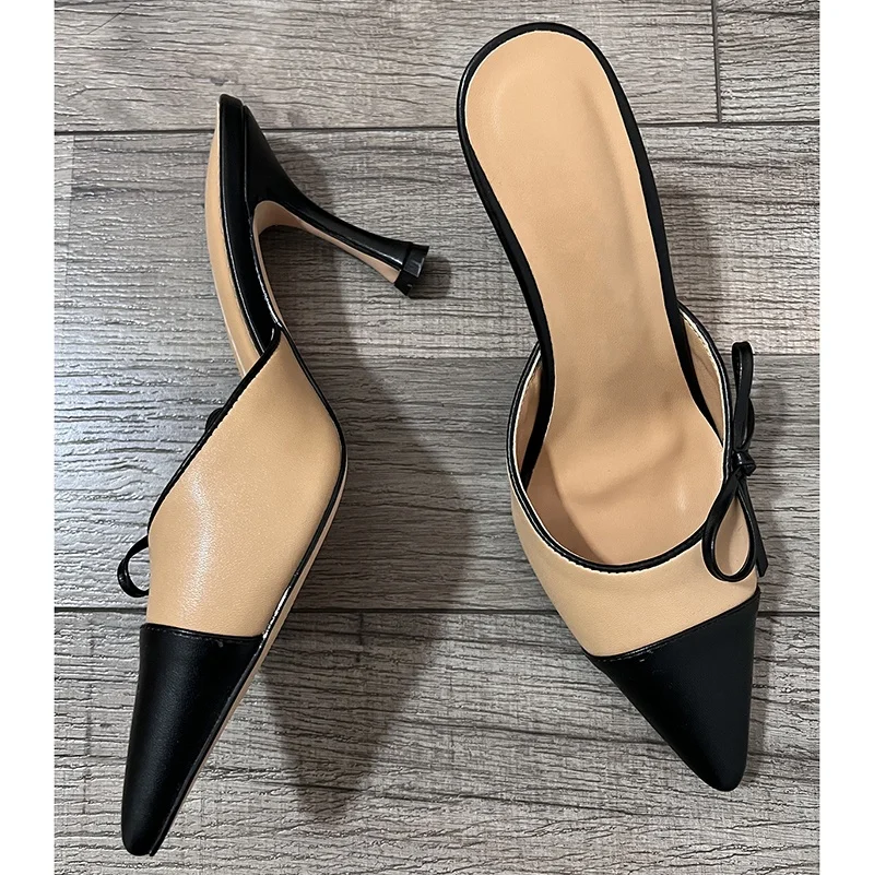 Factory stylish 2024 trending low heeled sandals mule shoes for women