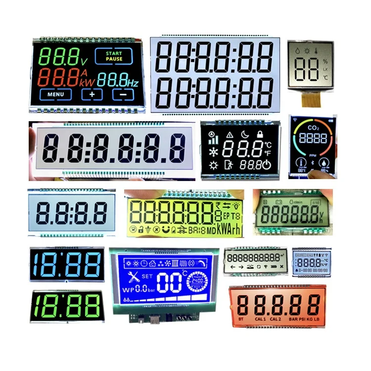 Dispensing Pump LCD Glass Board Panel 7segment 56 66 70 Pin 6 Digit 7 Segment LCD Display For Fuel Dispenser