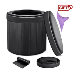 Portable Toilet Folding Camping Toilet Outdoor Commode Car Toilet Leather for Travel Bucket Seat camp