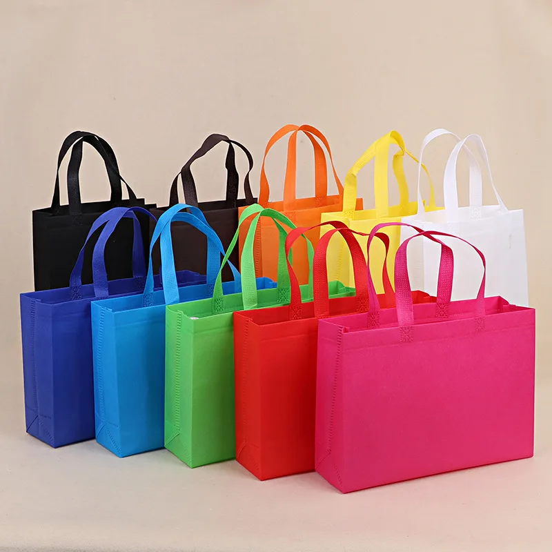 Multicolor Non-woven Handbag Shopping Colorful Nonwoven Bag Custom Printed Logo Folding Accept Customized Logo Customized Color