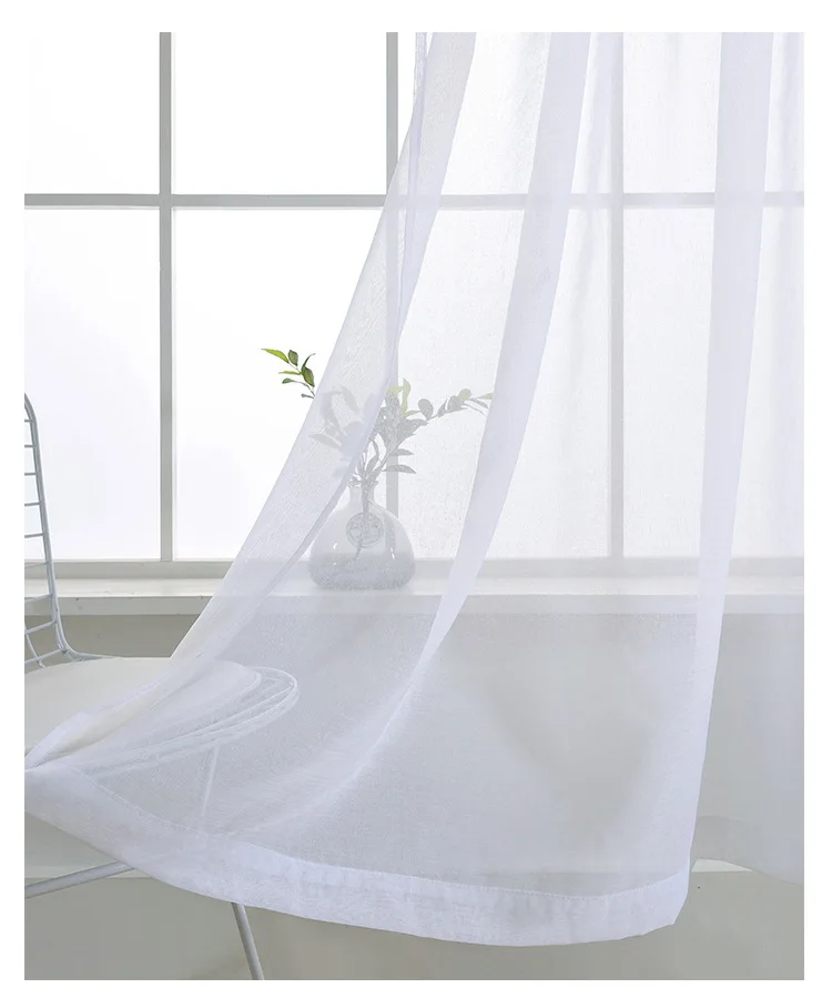 Outdoor waterproof curtain window screen cross-border Amazon modern balcony sunshade sunscreen white gauze curtain
